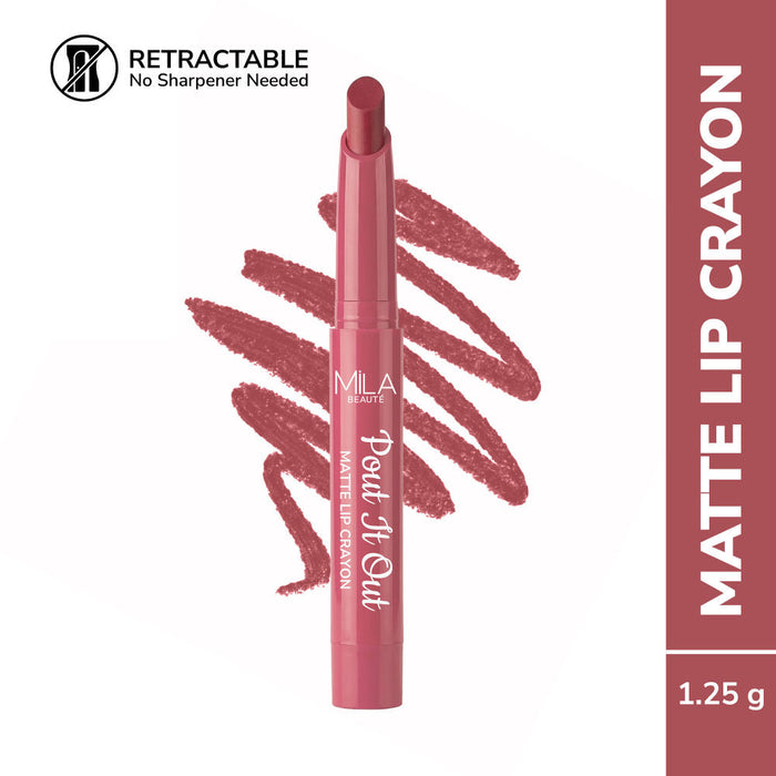 Mila Beauté Pout It Out Long Lasting & Matte Finish Lip Crayon Lipstick