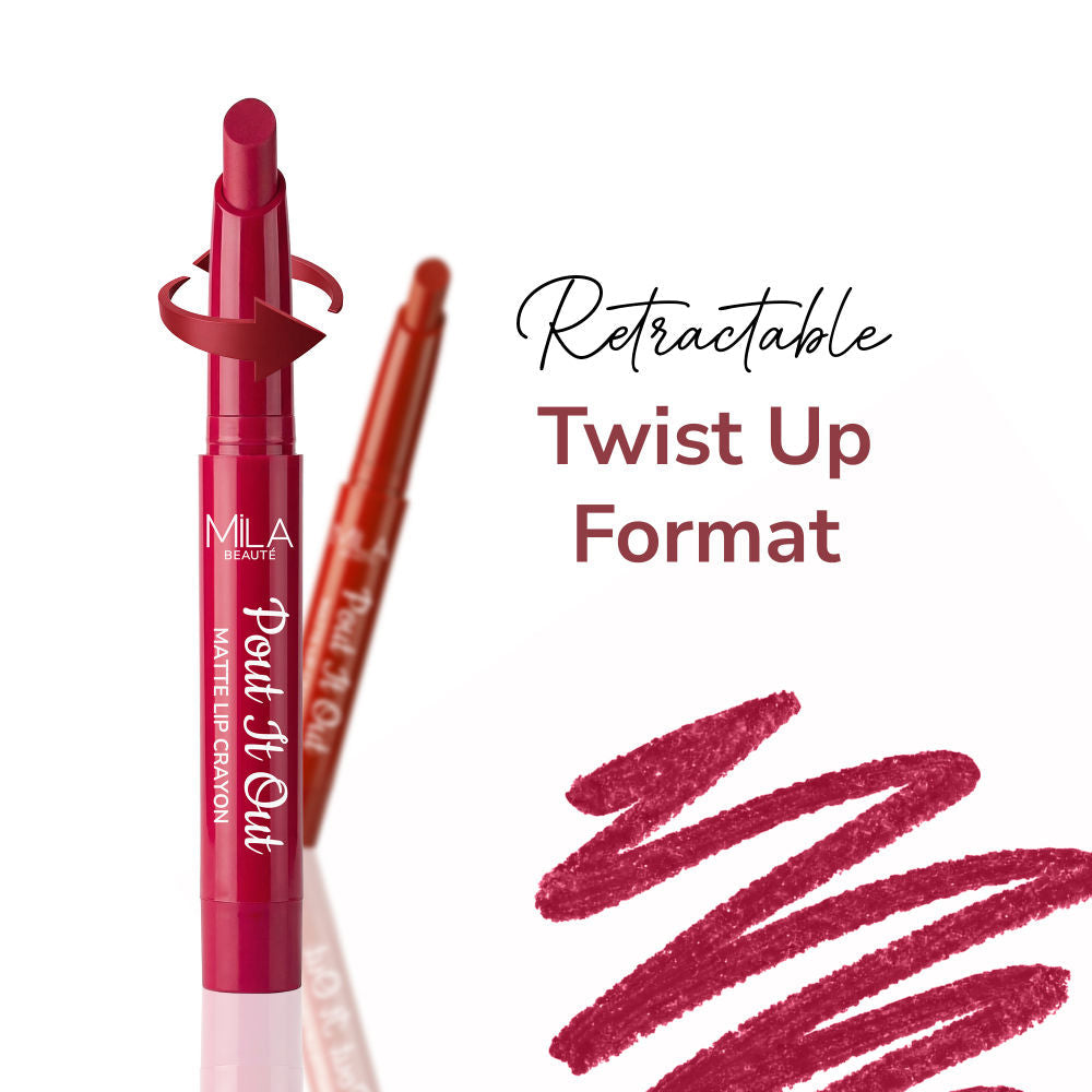 Mila Beauté Pout It Out Long Lasting & Matte Finish Lip Crayon Lipstick