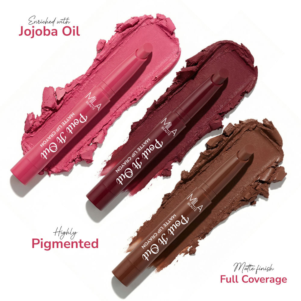 Mila Beauté Pout It Out Long Lasting & Matte Finish Lip Crayon Lipstick