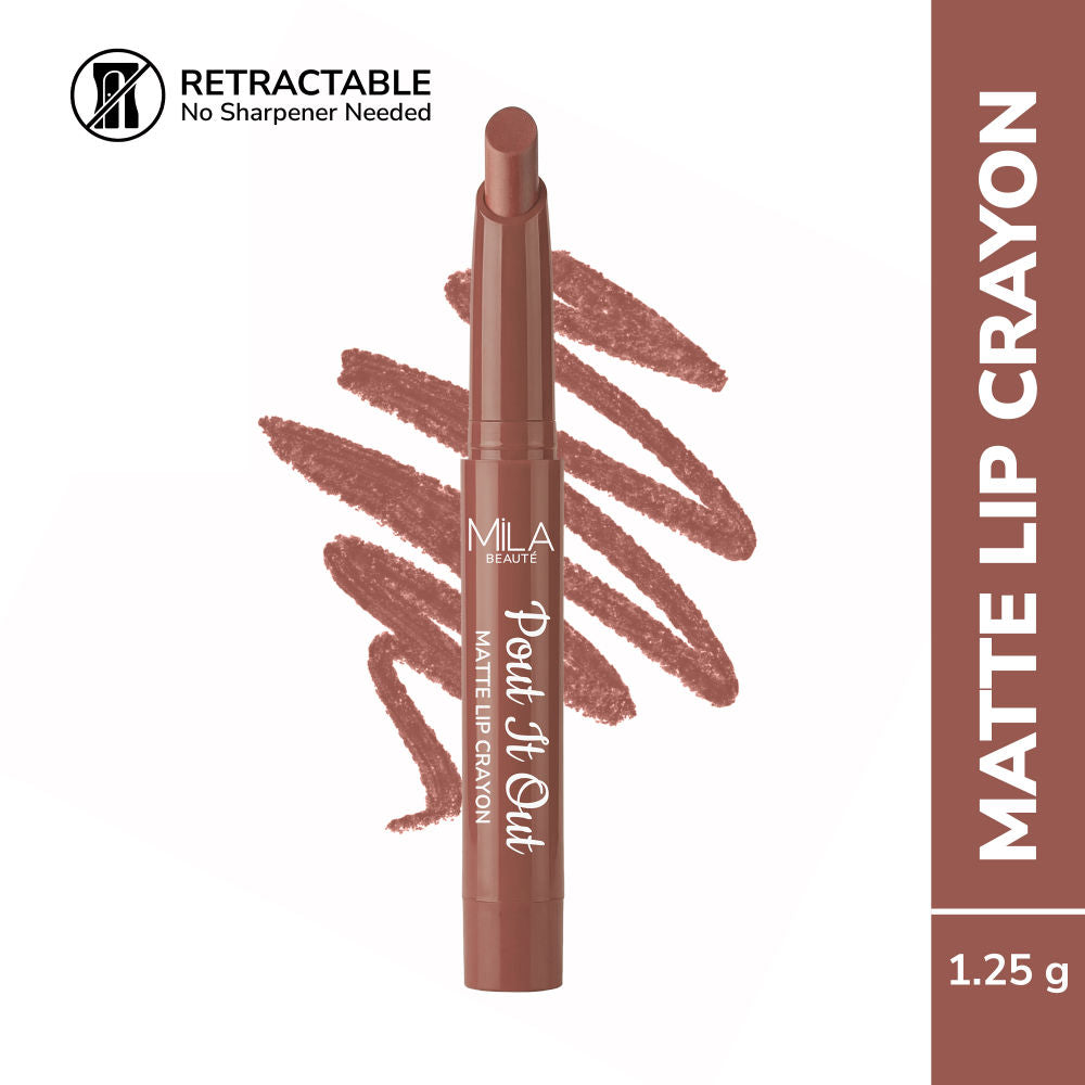 Mila Beauté Pout It Out Long Lasting & Matte Finish Lip Crayon Lipstick