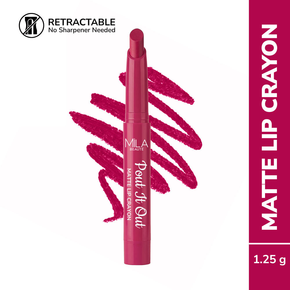 Mila Beauté Pout It Out Long Lasting & Matte Finish Lip Crayon Lipstick