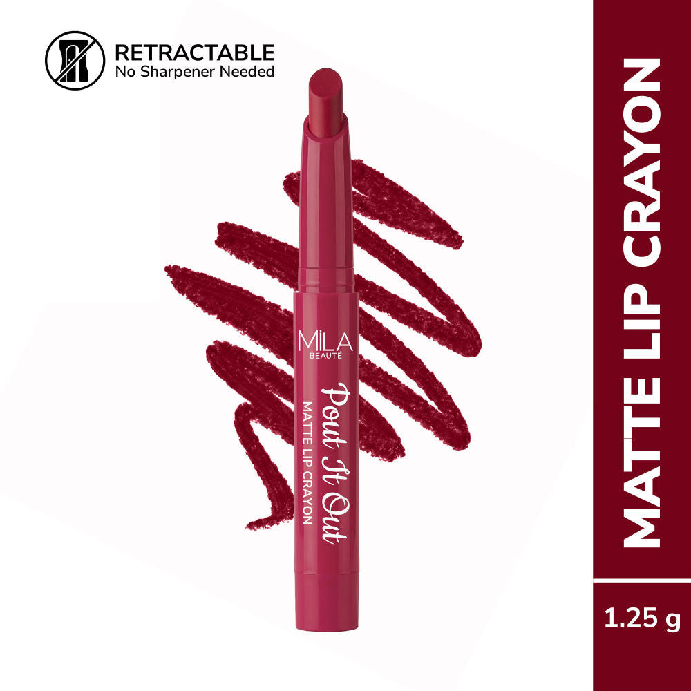 Mila Beauté Pout It Out Long Lasting & Matte Finish Lip Crayon Lipstick