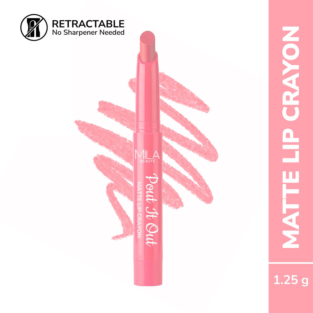 Mila Beauté Pout It Out Long Lasting & Matte Finish Lip Crayon Lipstick