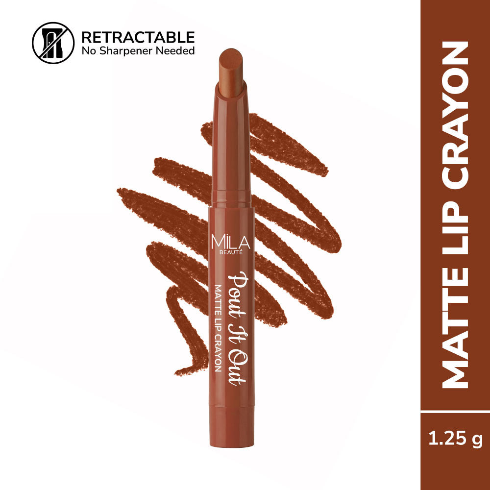 Mila Beauté Pout It Out Long Lasting & Matte Finish Lip Crayon Lipstick