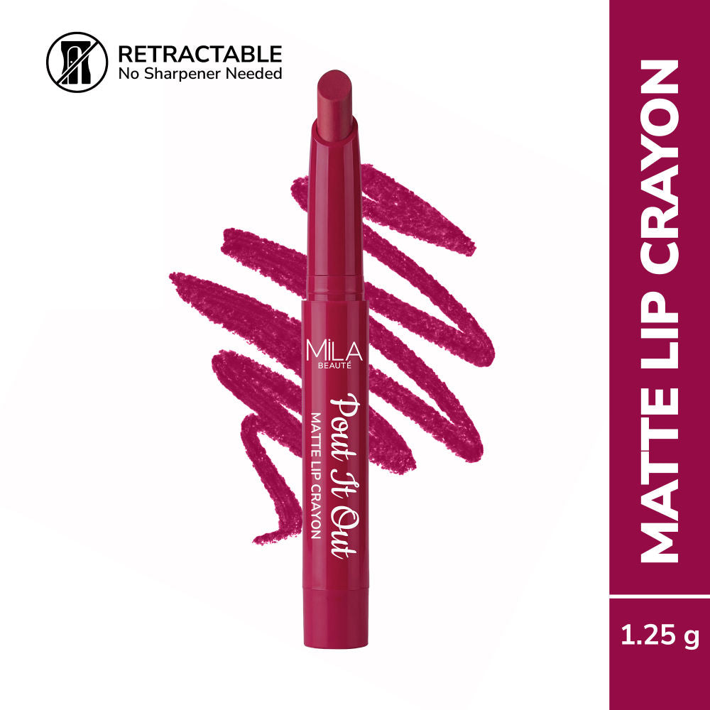 Mila Beauté Pout It Out Long Lasting & Matte Finish Lip Crayon Lipstick