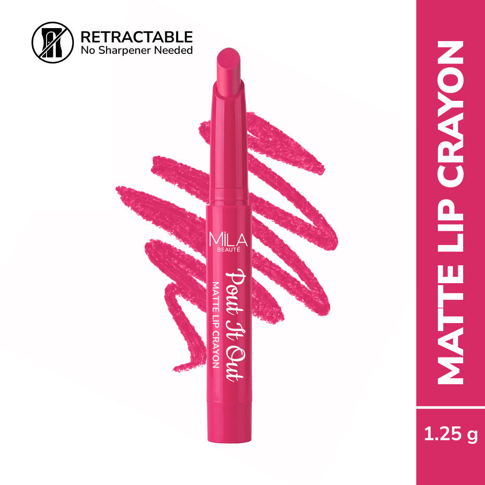 Mila Beauté Pout It Out Long Lasting & Matte Finish Lip Crayon Lipstick