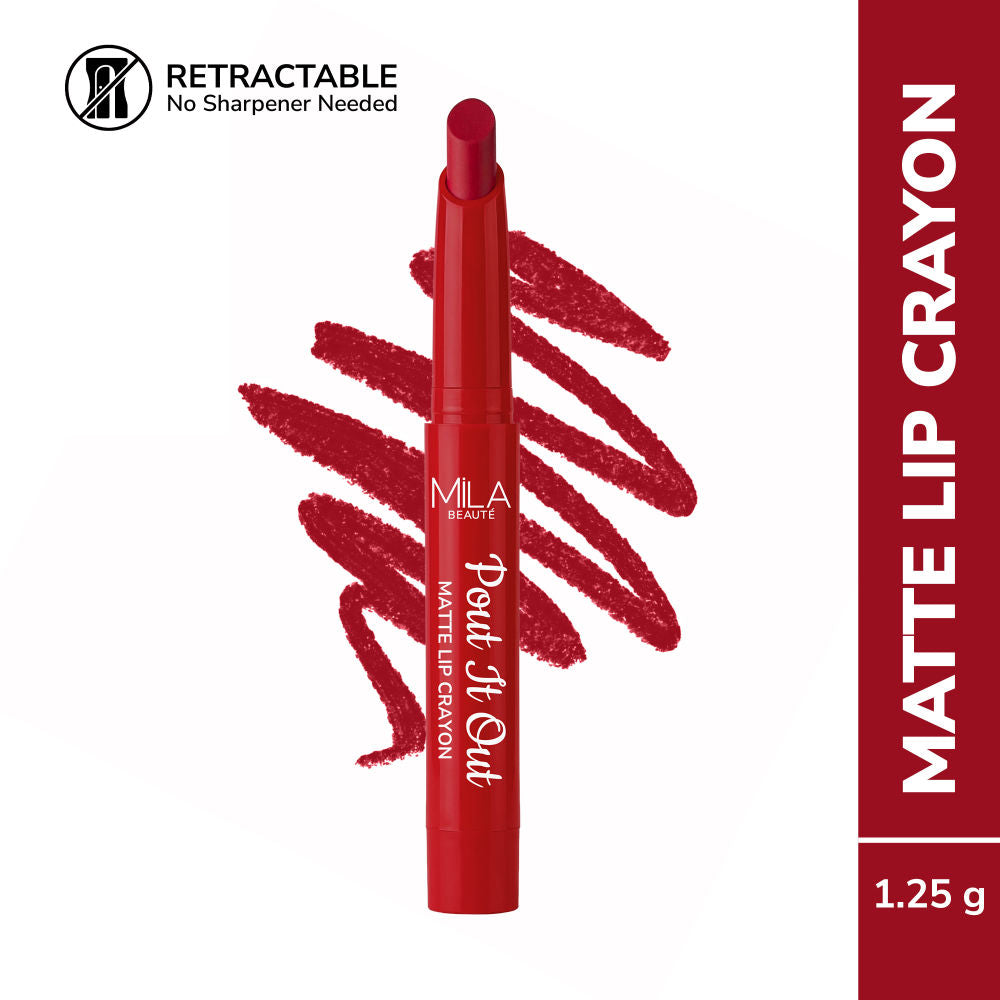 Mila Beauté Pout It Out Long Lasting & Matte Finish Lip Crayon Lipstick