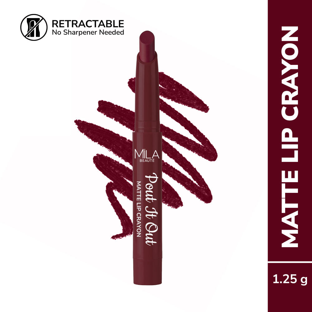 Mila Beauté Pout It Out Long Lasting & Matte Finish Lip Crayon Lipstick