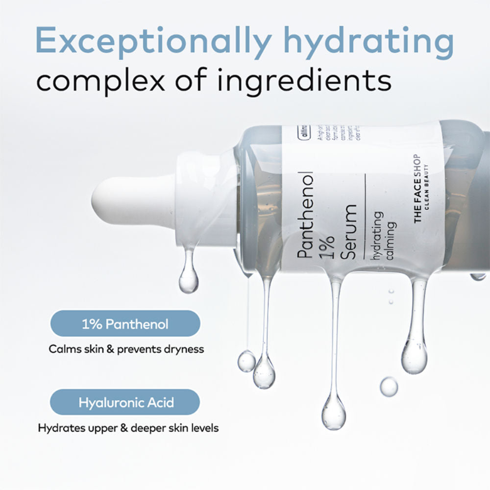 The Face Shop Alltimate Panthenol 1% Korean Serum - Hydrating & Moisturizing with Hyaluronic Acid
