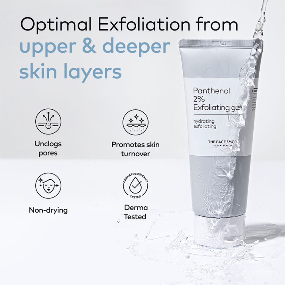 The Face Shop Alltimate Panthenol 2% Exfoliating Gel -Korean Cleansing Scrub with AHA, BHA, LHA, PHA