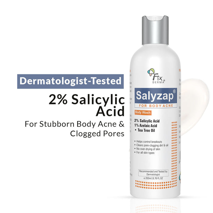 Fixderma Salyzap 2% Salicylic Acid Body Wash Acne Control Back Acne Body Wash for Women & Men