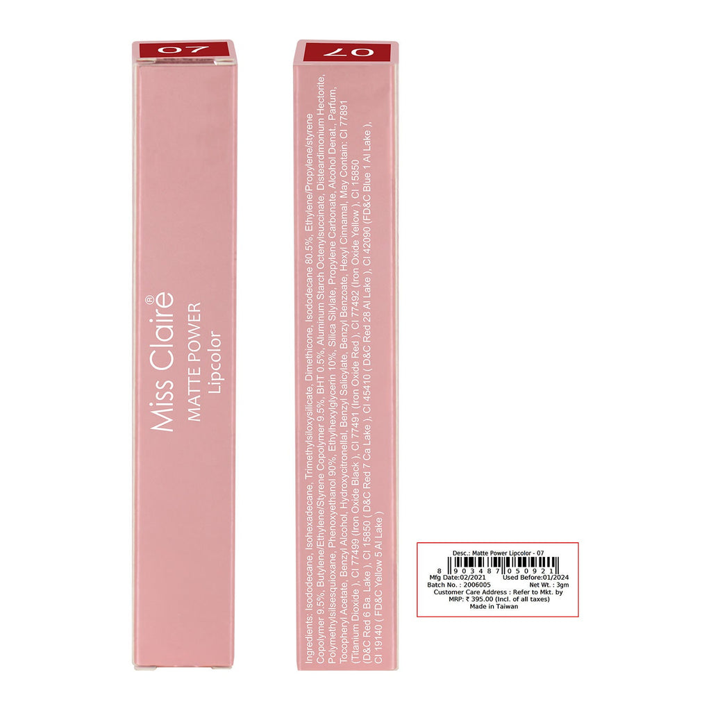 Miss Claire Matte Power Lipcolor