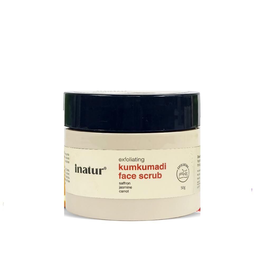 inatur Kumkumadi Face Scrub, Ayurvedic Exfoliator, Brightens Skin, Evens Tone, for Men & Women