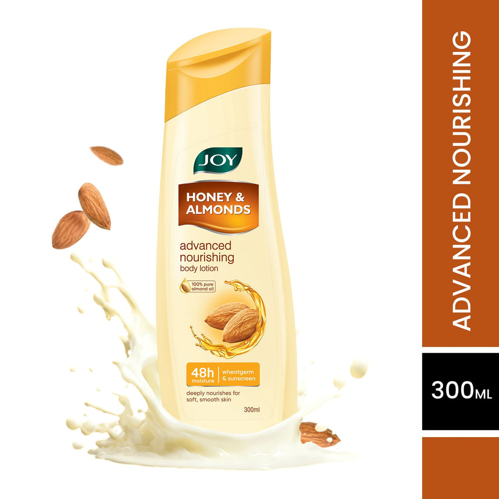 Joy Honey & Almonds Lightweight Body Lotion with Shea Butter, Nourishing 24hr Care for Winter
