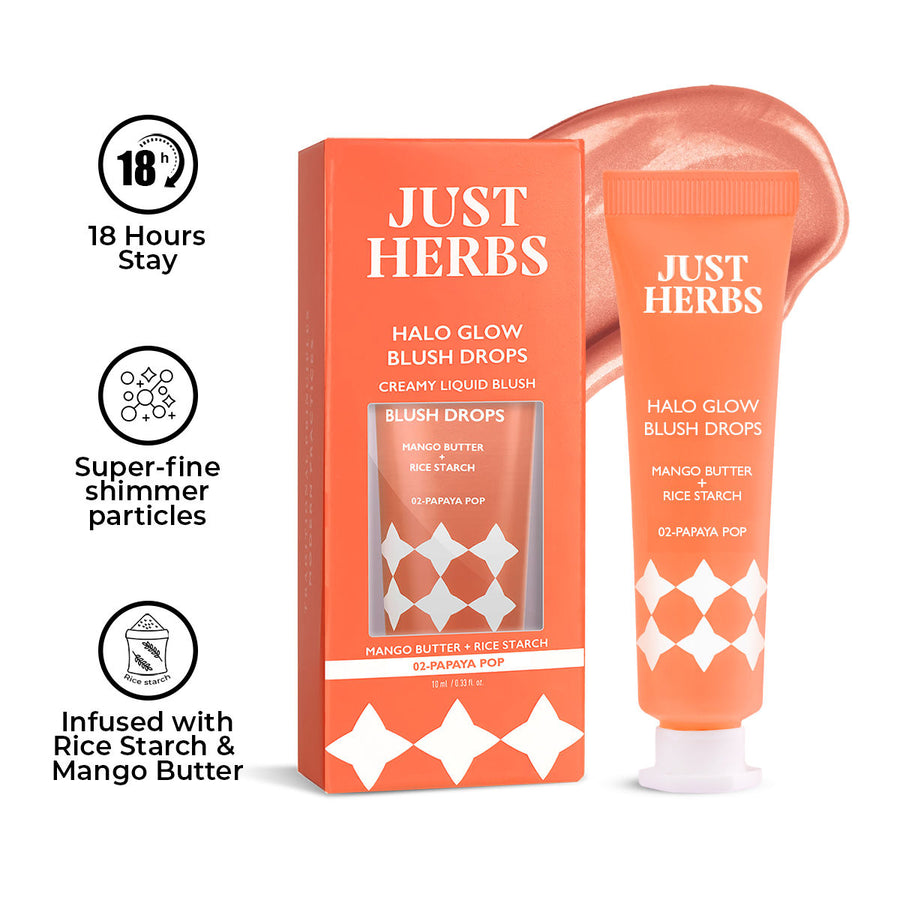 Just Herbs Halo-Glow Blush Drops Creamy Liquid Blush