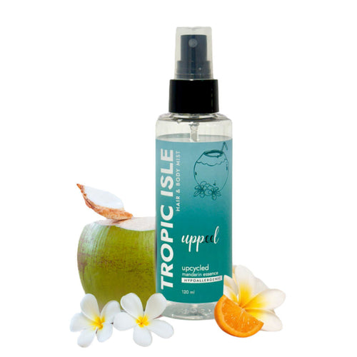 Uppeel Tropic Isle Hair & Body Mist Coconut, Frangipani-Jasmine & Vailla Refresh Beach Inspired Mist