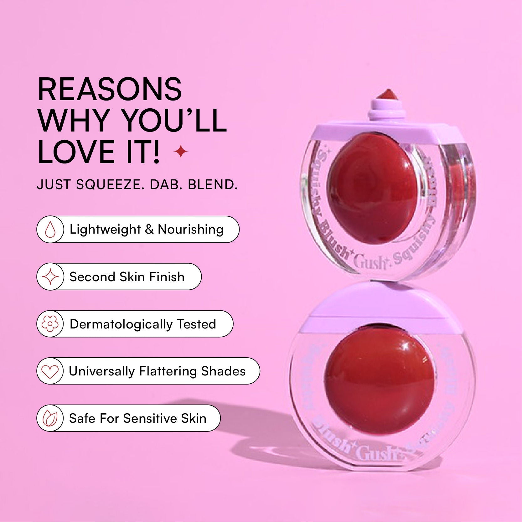 Gush Beauty Squishy Blush With Niacinamide Lightweight