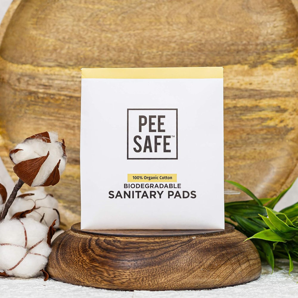 Pee Safe Biodegradable Sanitary Pads-Leak-Proof, Soft, And Rash-Free Period Protection (Regular, 10Pcs)