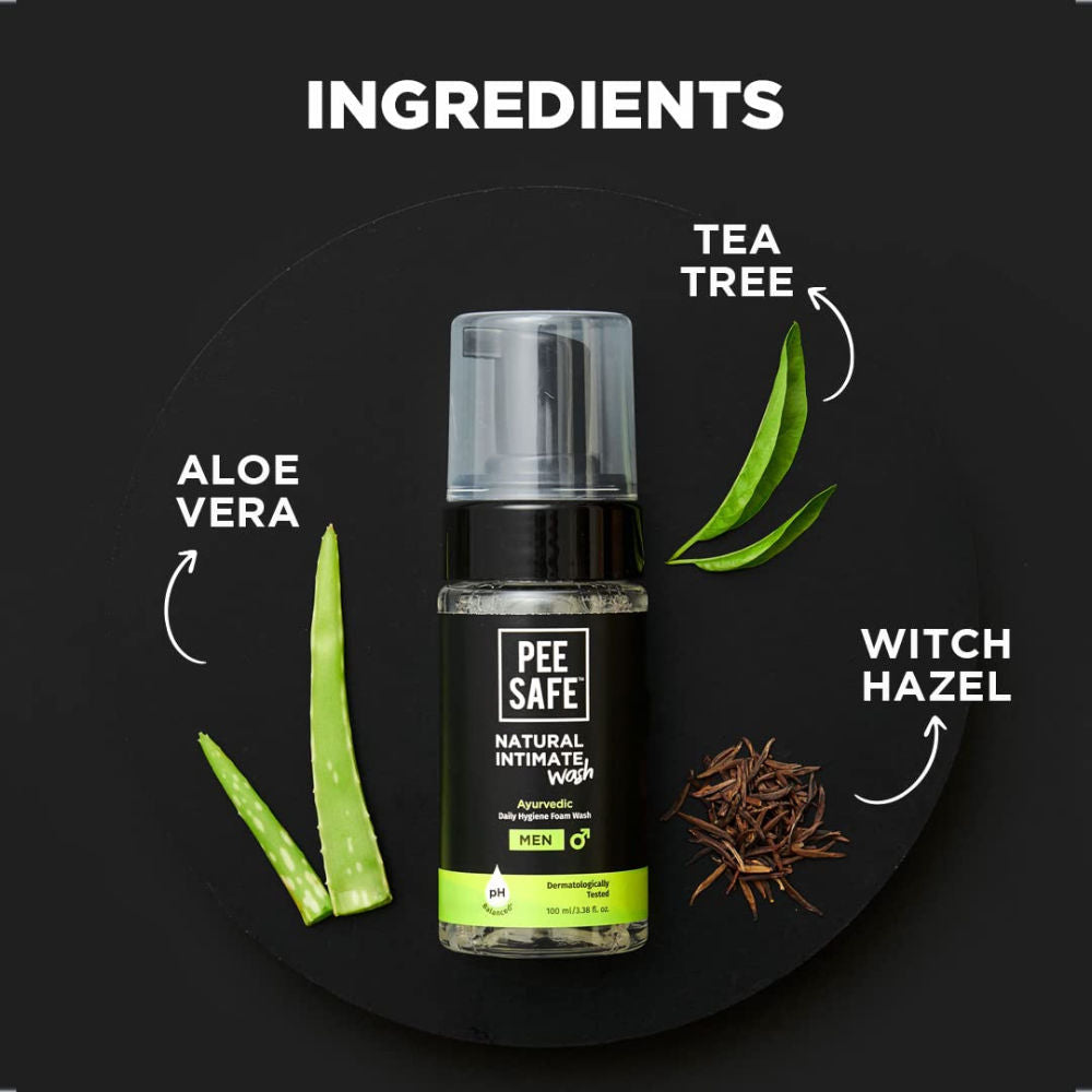 Pee Safe Intimate Wash For Men With Aloevera And Tea Tree For Ichiness & Odour (100ml)