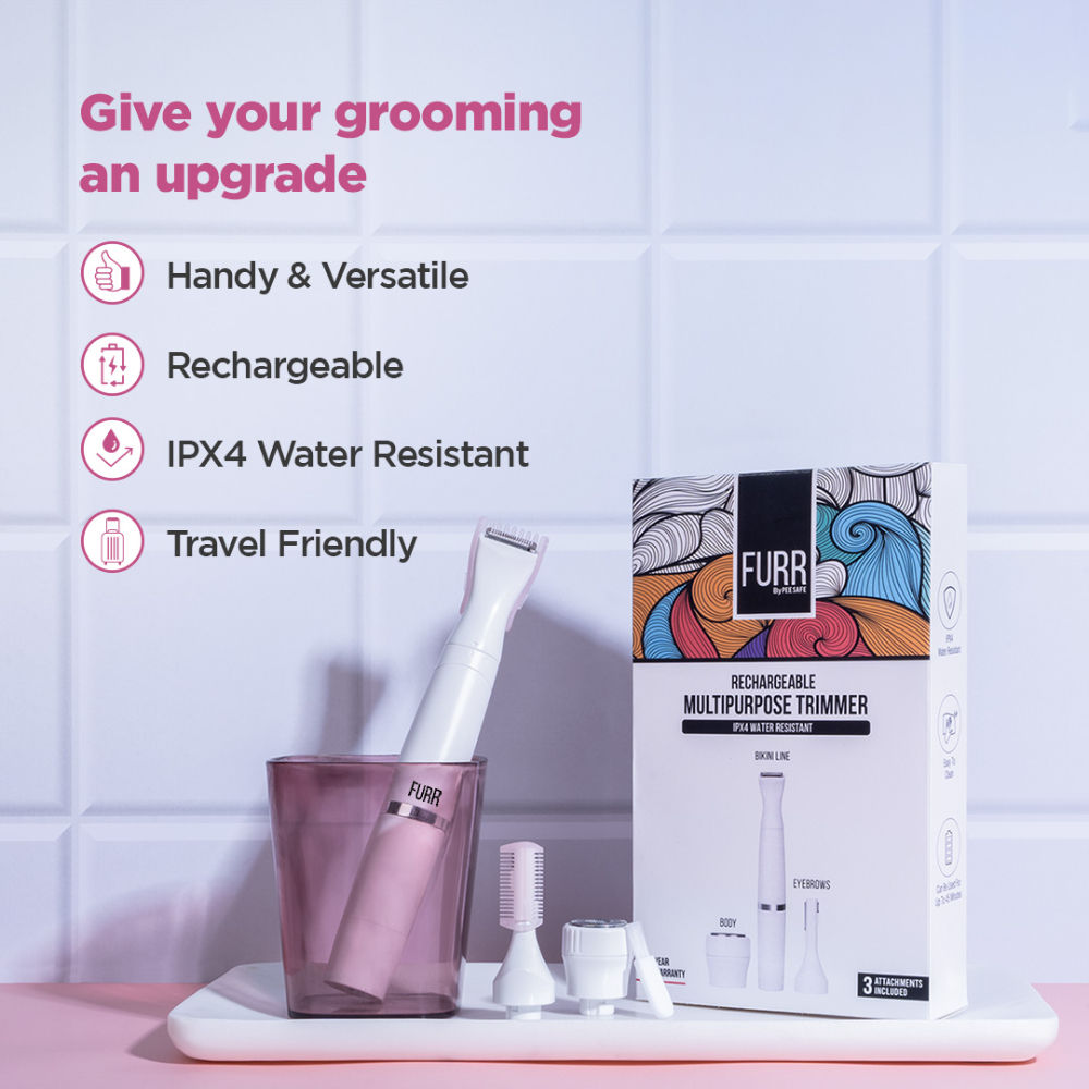 FURR Rechargeable Multipurpose Trimmer for Eyebrows, Underarms and Bikini Line