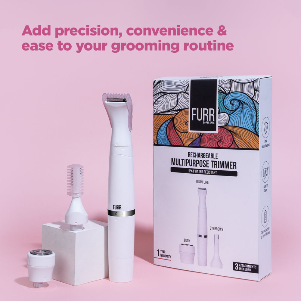 FURR Rechargeable Multipurpose Trimmer for Eyebrows, Underarms and Bikini Line