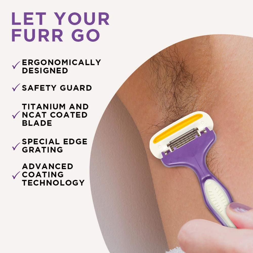 FURR Body Shaving Razor with Aloe Vera & Vitamin E Padding Count 1