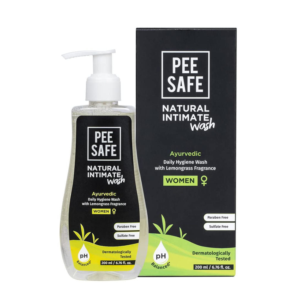 Pee Safe Intimate Wash For Women - Lemongrass Fragrance & 100% Alcohol-Free, Paraben-Free