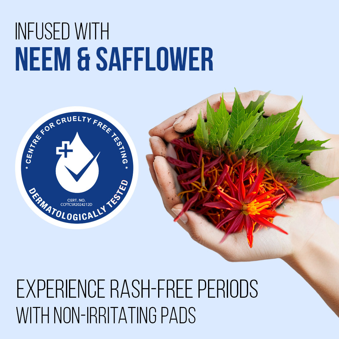 Everteen Period Care Xxl Dry Sanitary Pads Neem Safflower Heavy Flow, Rash-Free