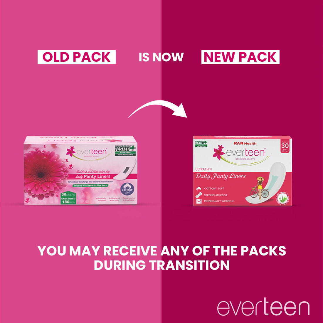 Everteen Daily Panty Liners Infused With Neem Aloe Vera, Odor Control