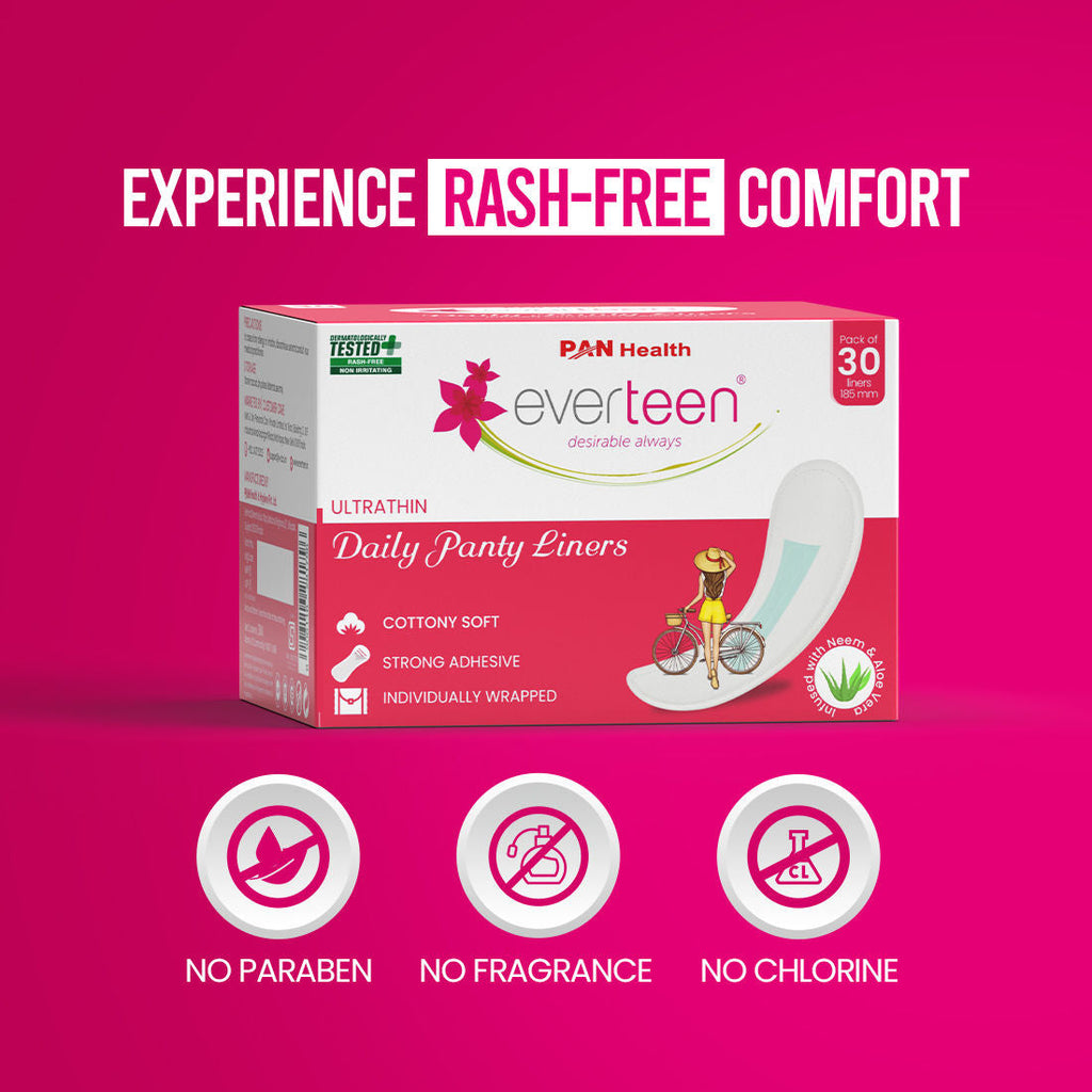 Everteen Daily Panty Liners Infused With Neem Aloe Vera, Odor Control