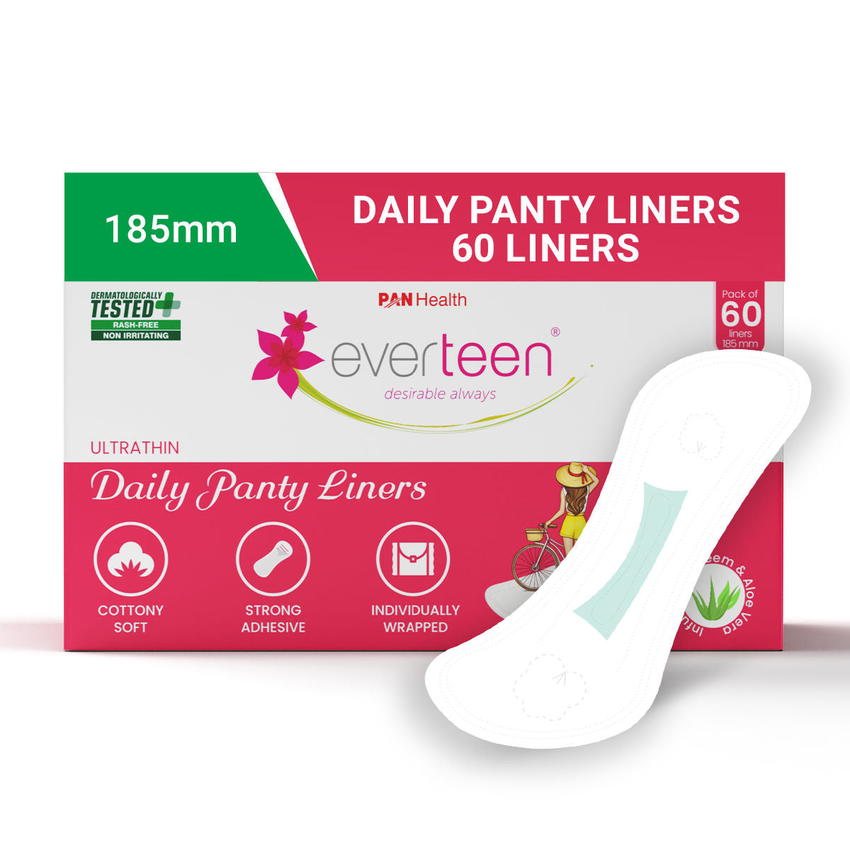 Everteen Daily Panty Liners Infused With Neem Aloe Vera, Odor Control