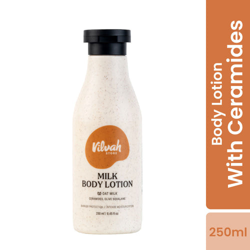 Vilvah Milk Body Lotion With Oat Milk, Ceramides & Olive Squalane For 48H Moisturisation