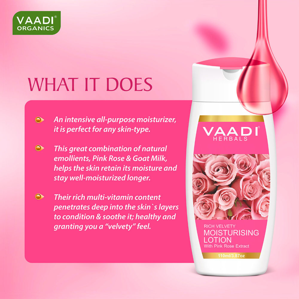 Vaadi Herbals Moisturising Lotion With Pink Rose Extract