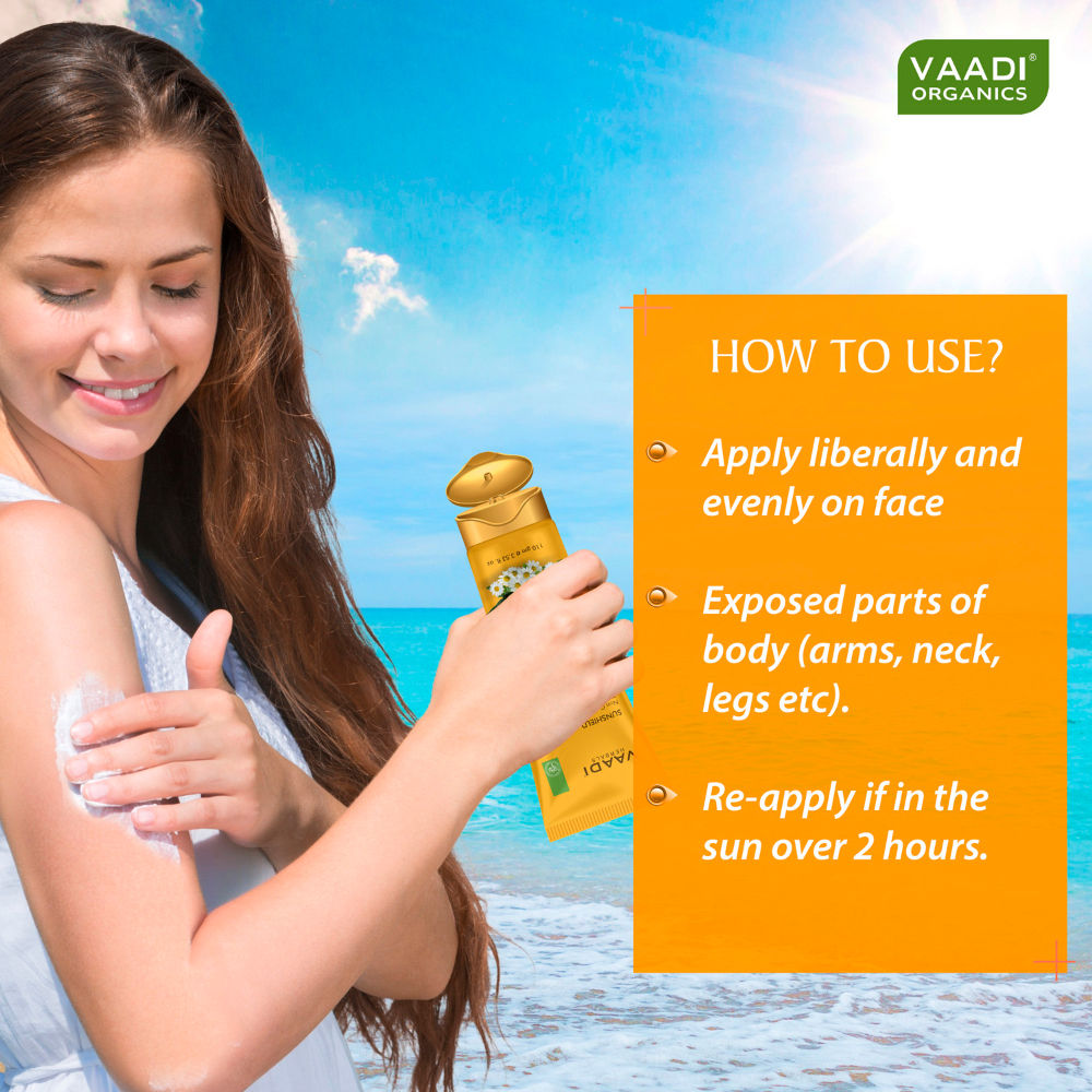 Vaadi Herbals Sunshield Non-Greasy Sunscreen Lotion With Aloe Vera & Chamomile SPF 50
