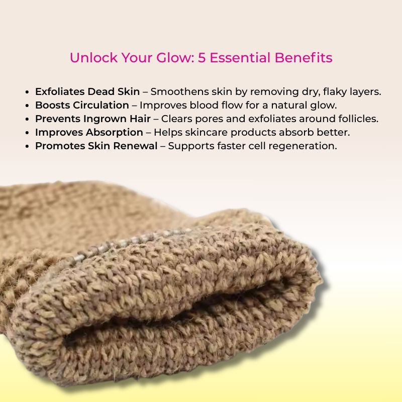 baes CLUB 100% Natural Jute Deep Exfoliating Loofah Glove