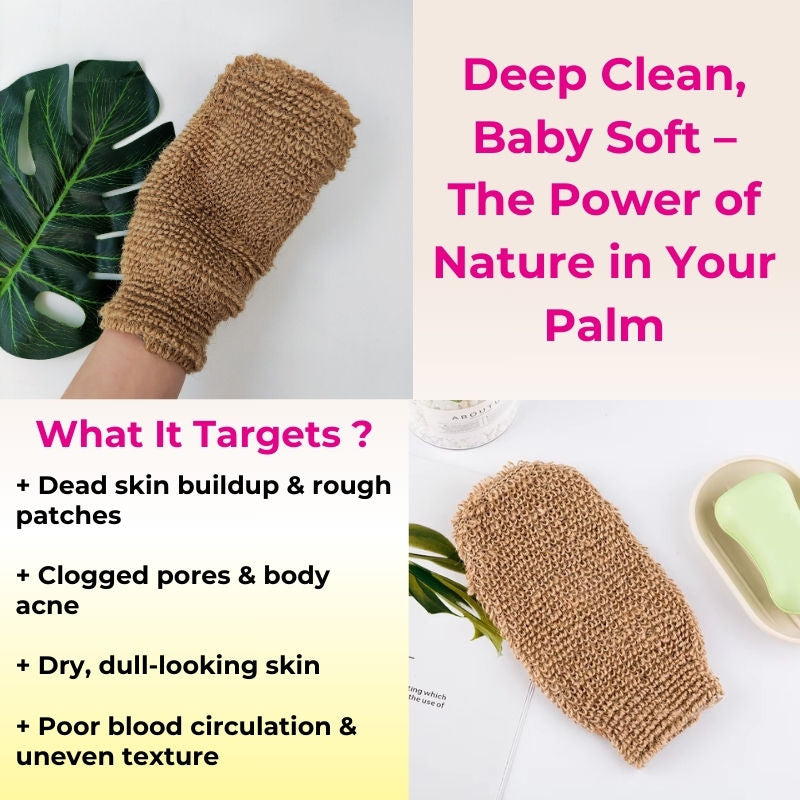 baes CLUB 100% Natural Jute Deep Exfoliating Loofah Glove