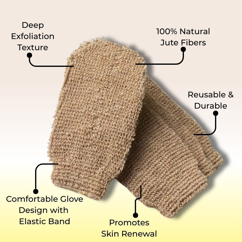 baes CLUB 100% Natural Jute Deep Exfoliating Loofah Glove