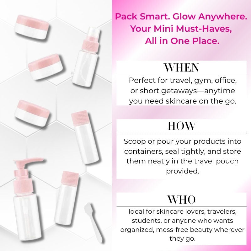 baes CLUB Refillable Empty Mini Containers With Pouch