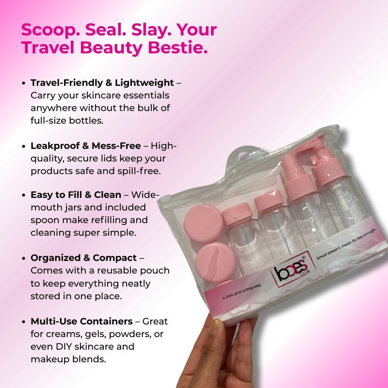 baes CLUB Refillable Empty Mini Containers With Pouch