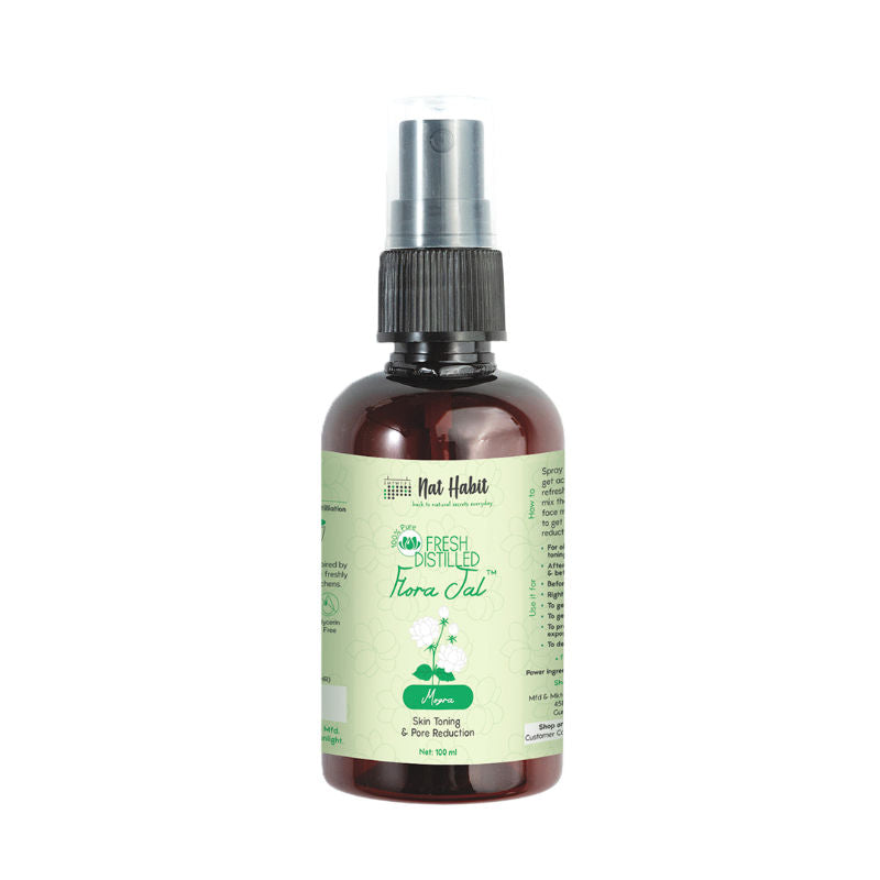 Nat Habit 100% Pure Mogra Jal, Jasmine Water, Toner & Face Mist for Oil Control, Acne & Hydration