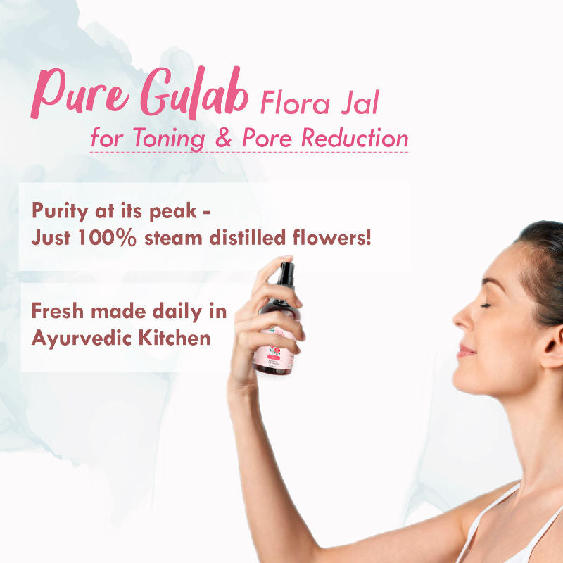Nat Habit Gulab Jal 100% Pure Rose Water, Face Mist (Toner) for Pore Tightening, Acne & Hydration