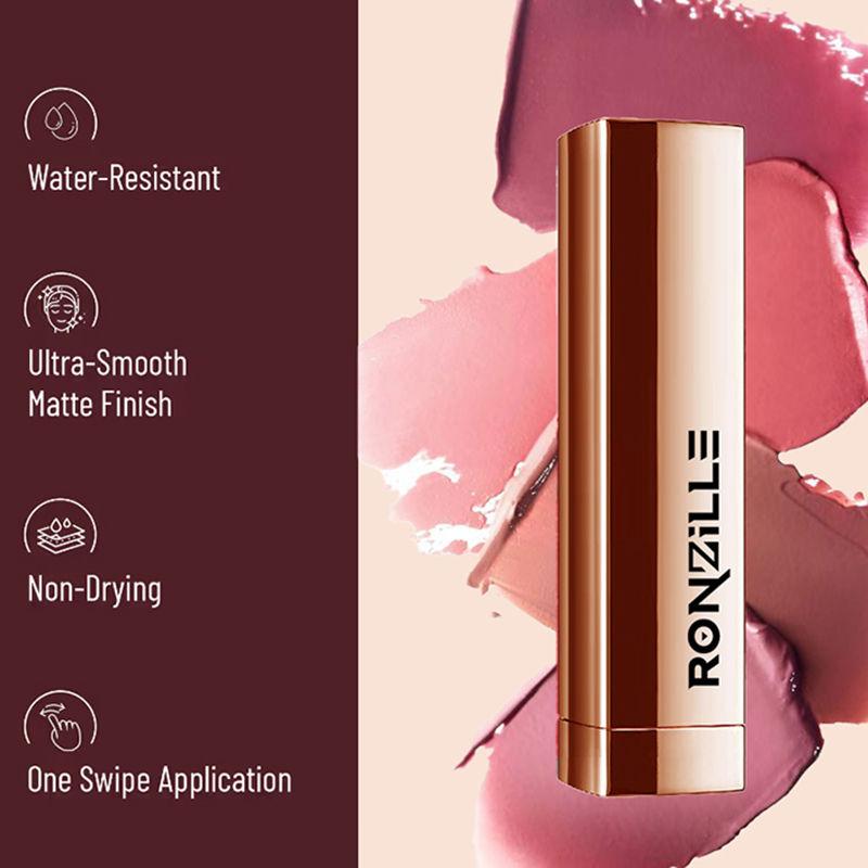 Ronzille Natural Colored Long Stay Matte Lipstick - Shade 18