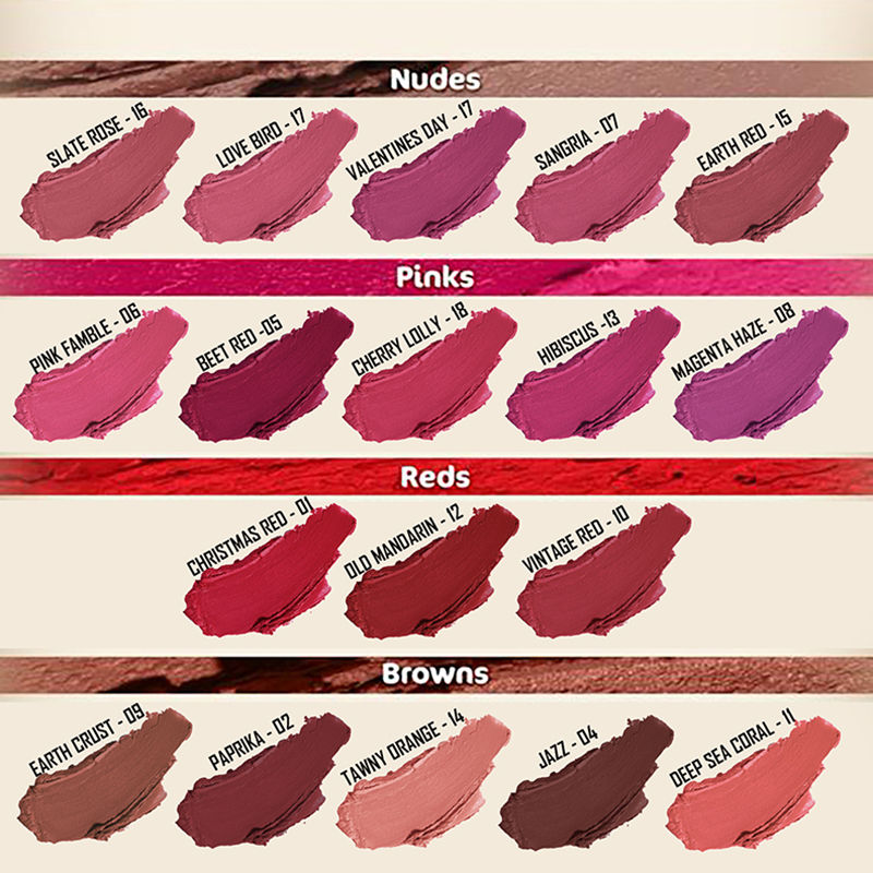 Ronzille Natural Colored Long Stay Matte Lipstick - Shade 18