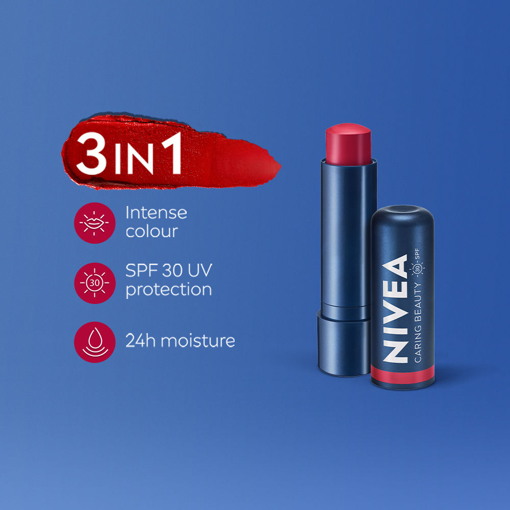 Nivea Lip Caring Beauty Red Lip Balm With SPF 30