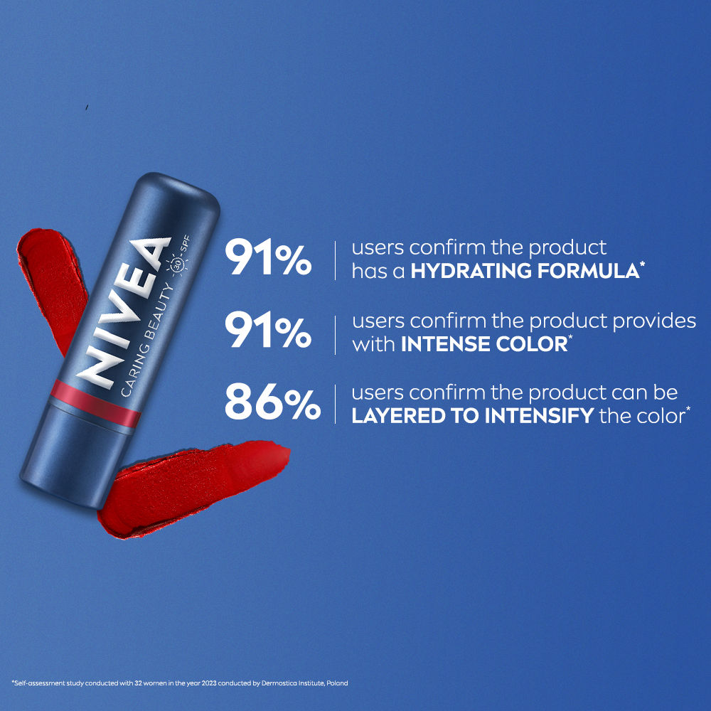 Nivea Lip Caring Beauty Red Lip Balm With SPF 30