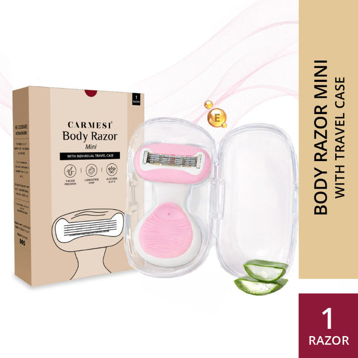 Carmesi Body Razor Mini For Women's Hair Removal - Enriched with Aloe Vera & Vit E - Pack of 1