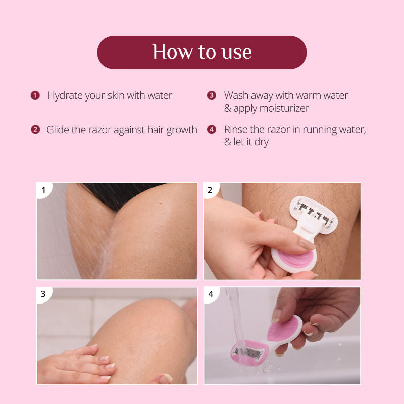 Carmesi Body Razor Mini For Women's Hair Removal - Enriched with Aloe Vera & Vit E - Pack of 1