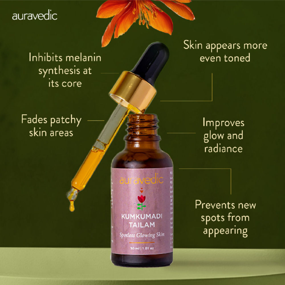 Auravedic Kumkumadi Face Oil Kumkumadi Tailam Kumkumadi Oil Face Serum Oil For Pigmentation
