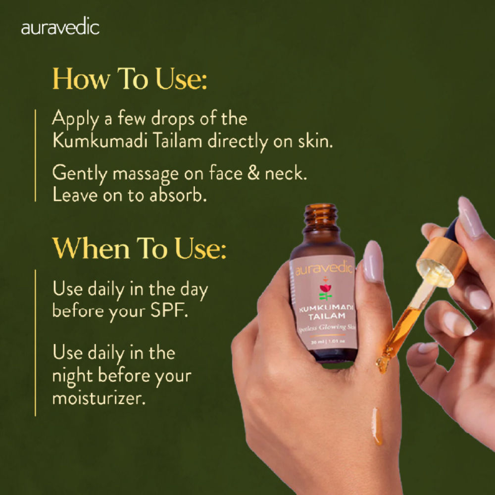 Auravedic Kumkumadi Face Oil Kumkumadi Tailam Kumkumadi Oil Face Serum Oil For Pigmentation