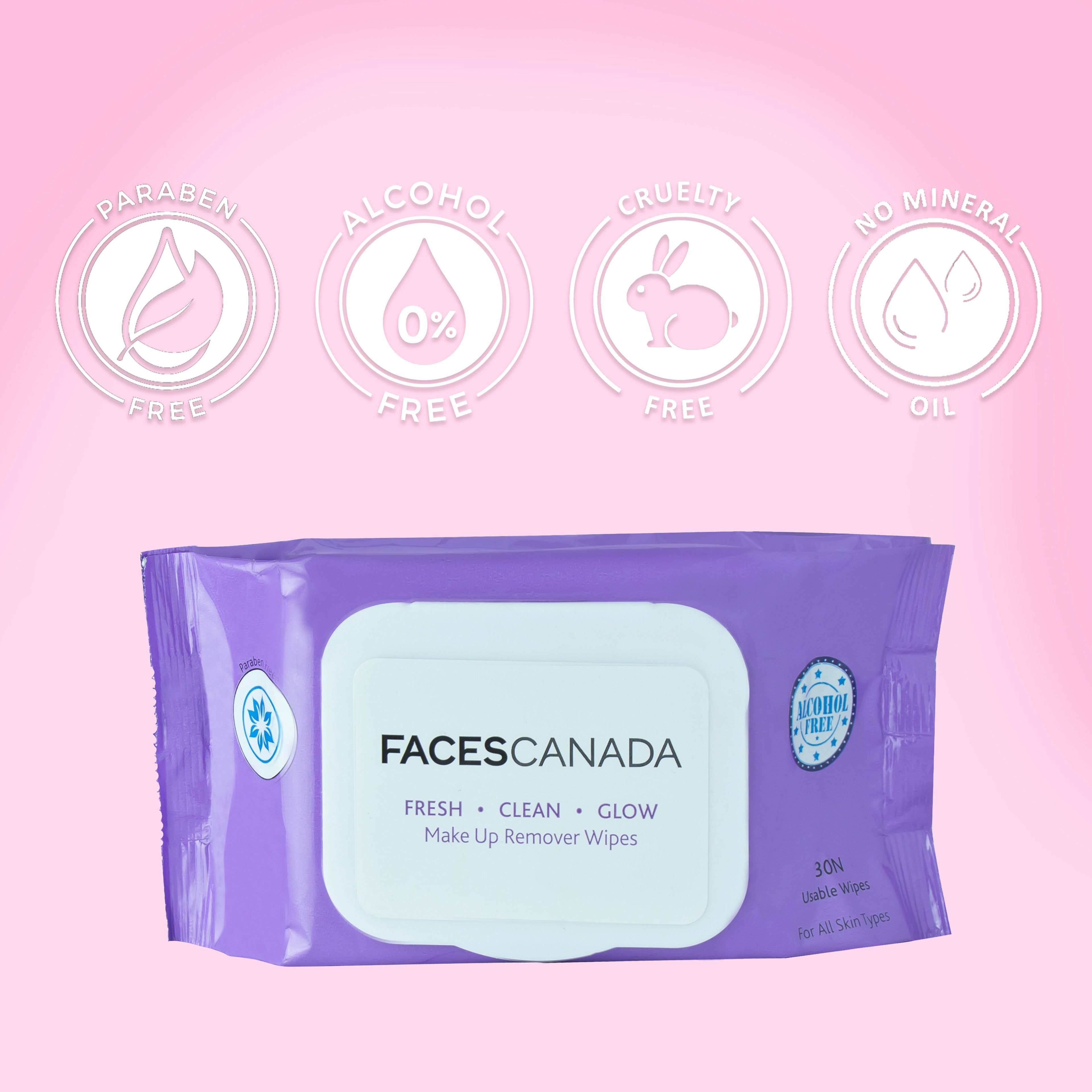 Faces Canada Fresh Clean Glow Makeup Remover Wipes